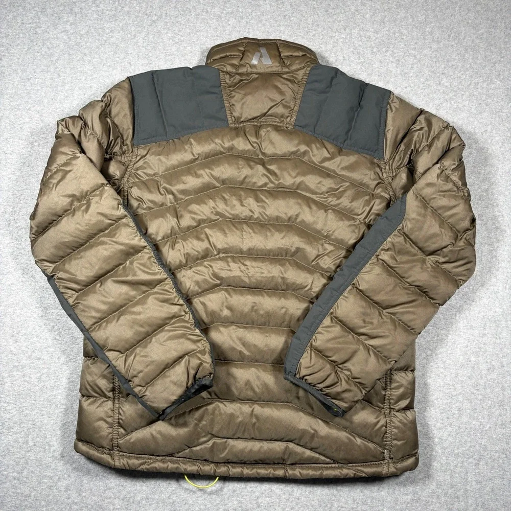 Eddie Bauer First Ascent Puffer Jacket Mens Medium Brown EB800 Fill Down Cordura